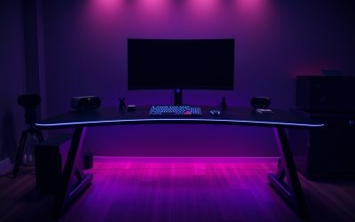 EUREKA Ergonomic Gaming Desk with LED Lights Review