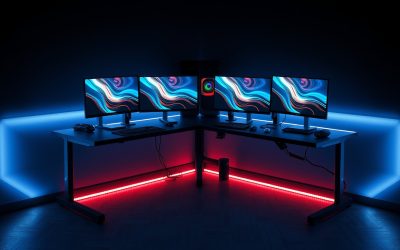 SUPERJARE 47-inch L-Shaped Gaming Desk Review (LED + Power Outlets)
